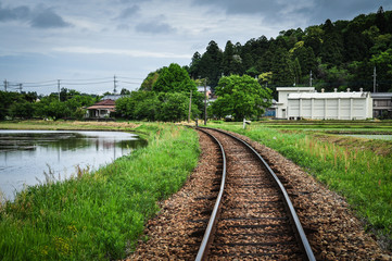 Railroad of Kominato Railway, Ichikawa, Chiba, Japan