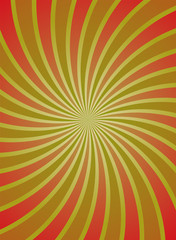 Obraz premium Sunlight spiral background. Red and green color burst background. Fantasy Vector illustration.