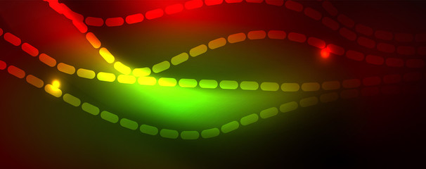Fototapeta premium Shiny neon lines techno magic futuristic background, magic energy space light concept, abstract background wallpaper design