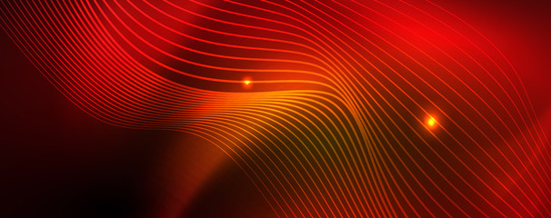 Shiny neon lines techno magic futuristic background, magic energy space light concept, abstract background wallpaper design