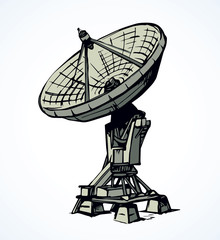 Vector drawing. Dish Antenna