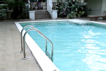 stairs bars ladder in the pool