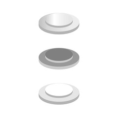 White podium. Pedestal. Scene. Vector illustration.