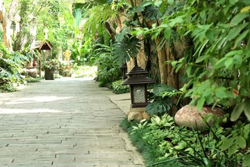 Stone walkway in the park