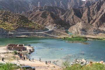 Visitors at Al Rafisha Dam, Khor Fakkan