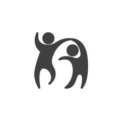 Dancing couple vector icon. filled flat sign for mobile concept and web design. Dancers couple glyph icon. Dance party symbol, logo illustration. Vector graphics