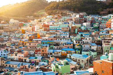 South Korea famous colorful Gamcheon village.