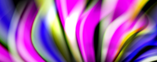 Fluid color waves with light effects, vector abstract background