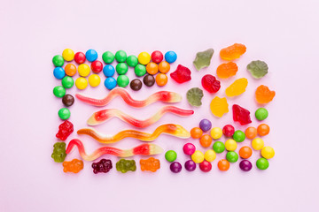 Colorful Jelly Candy set.