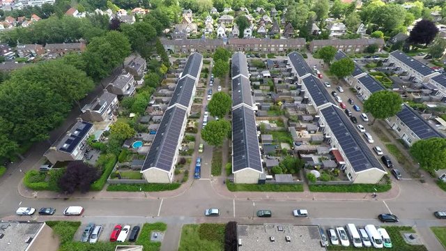 Flying over residential area's in small town