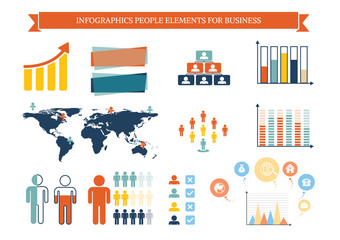 Collection of infographic people  elements for business.Vector illustration