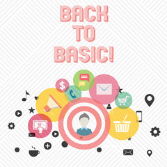 Conceptual hand writing showing Back To Basic. Business photo showcasing Return simple things Fundamental Essential Primary basis
