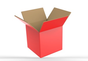 Blank Heavy-Duty Medium Open Packaging Box for mock up and branding. 3d render illustration.