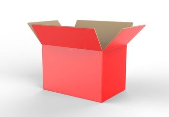 Blank Heavy-Duty Medium Open Packaging Box for mock up and branding. 3d render illustration.