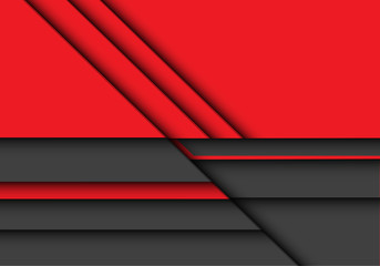 Abstract red grey 3D overlap design modern futuristic background vector illustration.