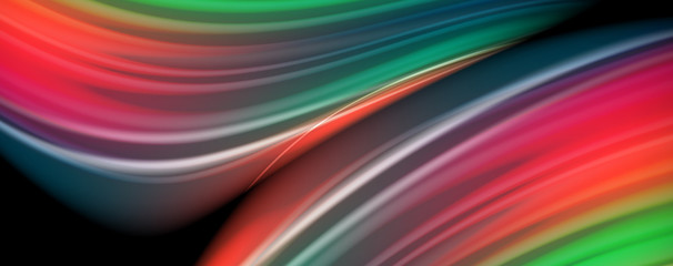 Flowing liquid colors - modern colorful flow poster. Wave liquid shapes. Art design for your design project