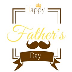 Happy father's day lettering background. Happy Fathers Day greeting card calligraphy light banner. Dad day illustration