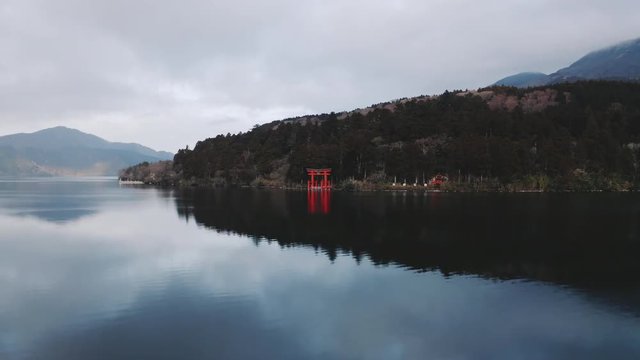 Aerial View Hakone 芦ノ湖 箱根 神社 shrine 鳥居 空撮風景 4k動画 ドローン撮影 Japan