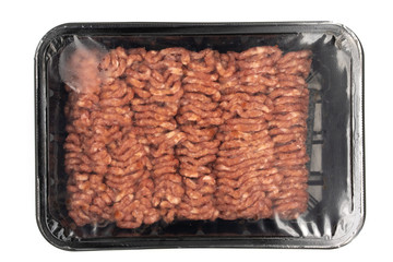 Minced meat isolated on white background