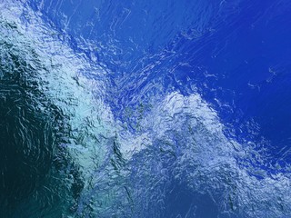 Glossy sea. Textured image of the ocean and the waves - top view.