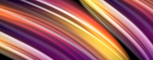 Flowing liquid colors - modern colorful flow poster. Wave liquid shapes. Art design for your design project