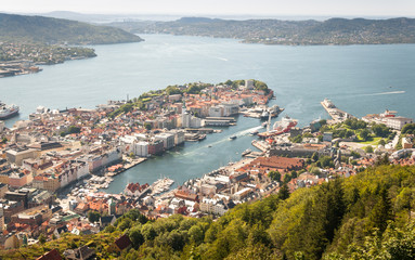 Fototapeta premium Mount Floyen Views in Bergen Norway
