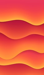 Vector abstract modern colorful flow background. Futuristic trendy vertical fluid template. Flowing layered orange and purple wavy gradient for design, sale, cover, stories.
