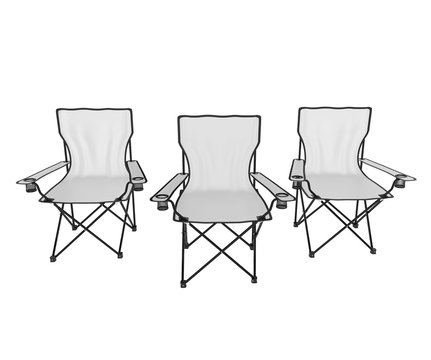 Blank Folding Camping Chair For Branding. 3d render illustration.