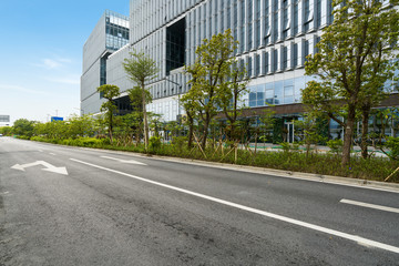 empty highway with cityscape and skyline of shenzhen,China