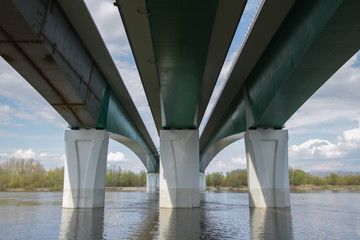 Concrete structure of the North Bridge in Warsaw.