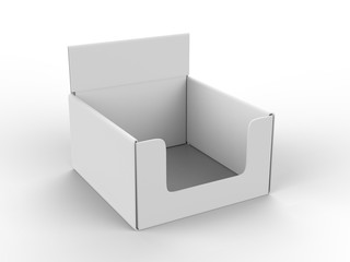Blank counter top product display for mock up and branding. 3d render illustration.
