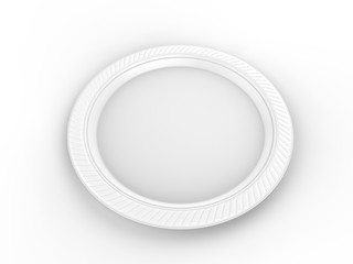 Blank Promotional Party Plate. 3d render illustration.