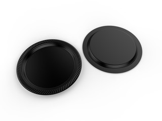 Blank Promotional Party Plate. 3d render illustration.