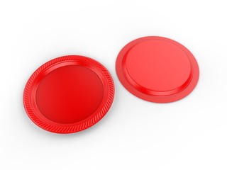 Blank Promotional Party Plate. 3d render illustration.