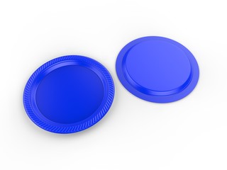 Blank Promotional Party Plate. 3d render illustration.