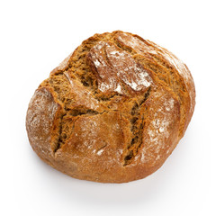 Rye eco breads on the white background.