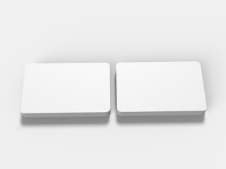 Blank white 3d visiting card template 3d render illustration for mock up and design presentation.