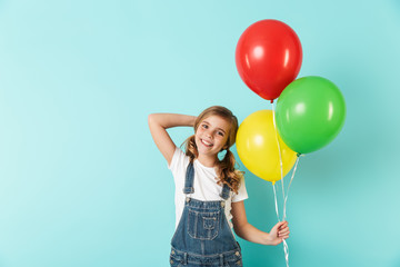 Portrait of a cheerful little girl isolated