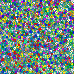 Colorful daisies. A vibrant colorful pattern with many flowers