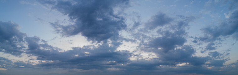 Naklejka na ściany i meble Panorama of blue sky with light clouds