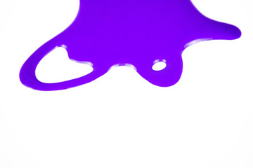 abstract purple violet lilac paint spill texture illustration in white background isolated photo close up