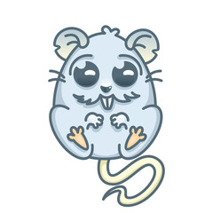 Vector illustration of Cartoon rat. Kind rat