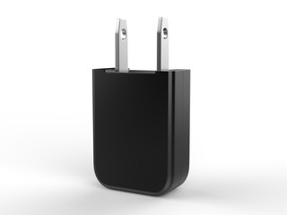 Blank Promotional USB AC Adapter Wall Charger. 3d Render Illustration.