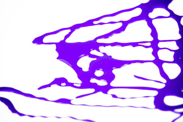 abstract messy purple violet lilac paint spill texture illustration in white background isolated photo close up