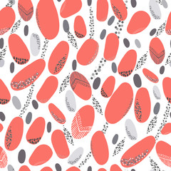 Living coral and grey dots active wear pattern