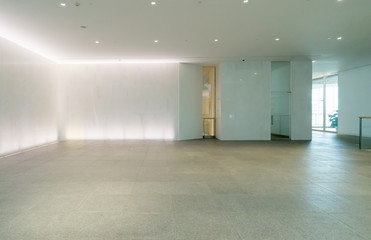 Interior space and empty floor tiles