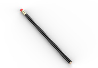 Blank pencil with eraser for branding 3d illustration.