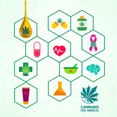 Cannabis for medical vector illustration.