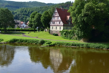 Fototapeta premium Rathaus in Gieselwerder an der Weser