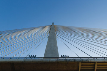 300 meters spike on the cable steel bridge in Belgrade